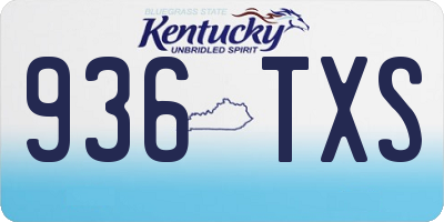 KY license plate 936TXS