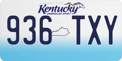 KY license plate 936TXY