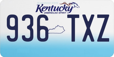 KY license plate 936TXZ