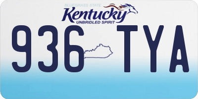 KY license plate 936TYA