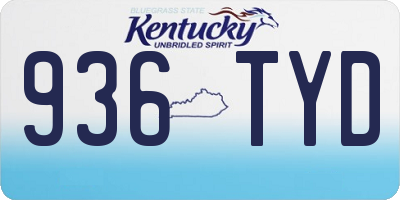 KY license plate 936TYD
