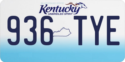 KY license plate 936TYE