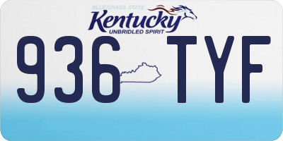 KY license plate 936TYF