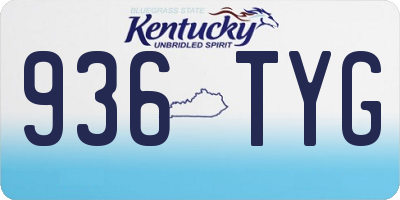 KY license plate 936TYG