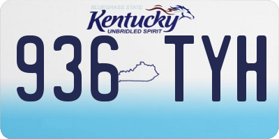 KY license plate 936TYH