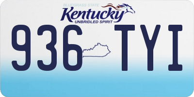 KY license plate 936TYI