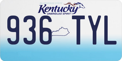 KY license plate 936TYL