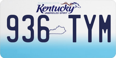 KY license plate 936TYM