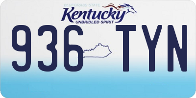 KY license plate 936TYN