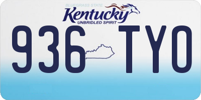 KY license plate 936TYO