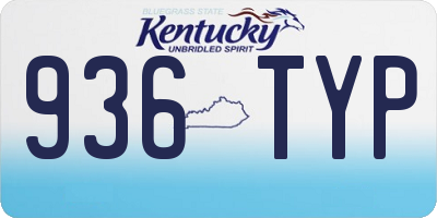 KY license plate 936TYP