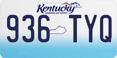 KY license plate 936TYQ