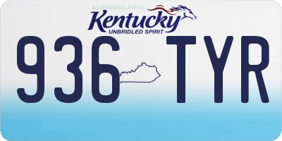 KY license plate 936TYR