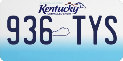 KY license plate 936TYS