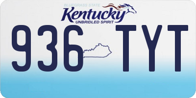KY license plate 936TYT