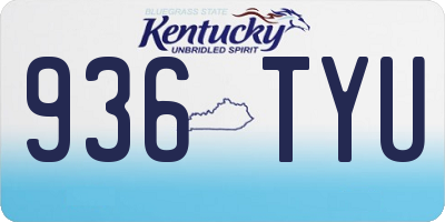 KY license plate 936TYU
