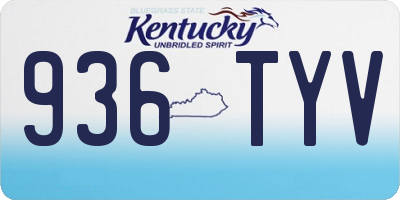 KY license plate 936TYV