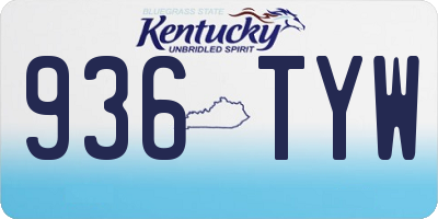 KY license plate 936TYW