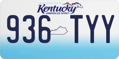 KY license plate 936TYY