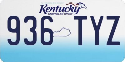 KY license plate 936TYZ