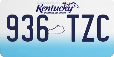 KY license plate 936TZC