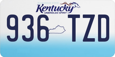 KY license plate 936TZD