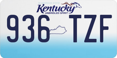 KY license plate 936TZF