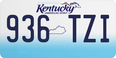 KY license plate 936TZI