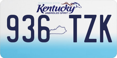 KY license plate 936TZK
