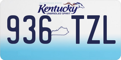 KY license plate 936TZL