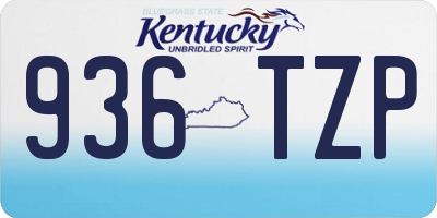 KY license plate 936TZP