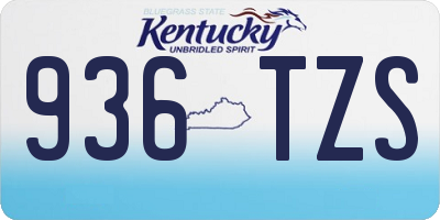 KY license plate 936TZS