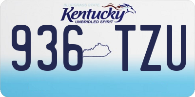 KY license plate 936TZU