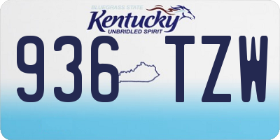 KY license plate 936TZW