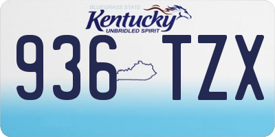 KY license plate 936TZX