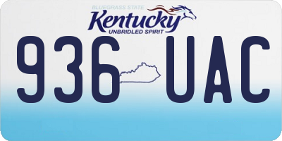 KY license plate 936UAC