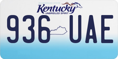 KY license plate 936UAE