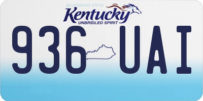 KY license plate 936UAI