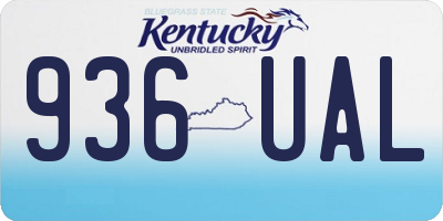 KY license plate 936UAL