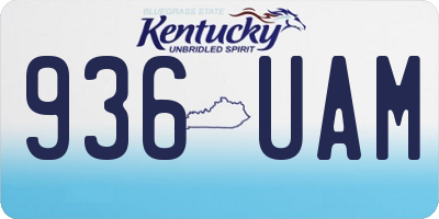 KY license plate 936UAM