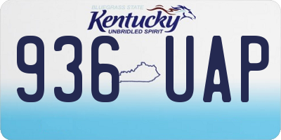 KY license plate 936UAP