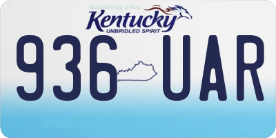 KY license plate 936UAR