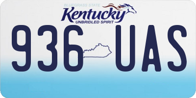 KY license plate 936UAS