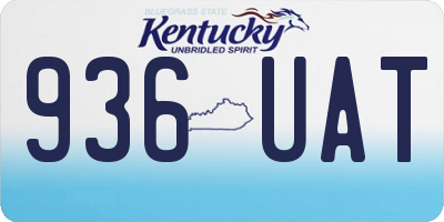 KY license plate 936UAT