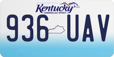 KY license plate 936UAV