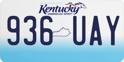 KY license plate 936UAY