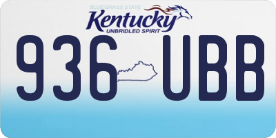 KY license plate 936UBB