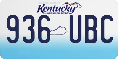 KY license plate 936UBC
