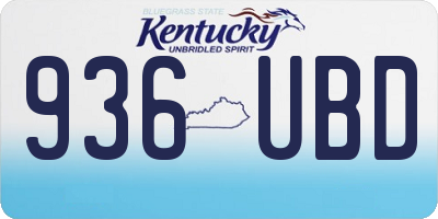 KY license plate 936UBD