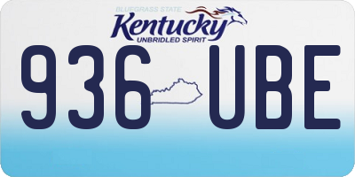 KY license plate 936UBE